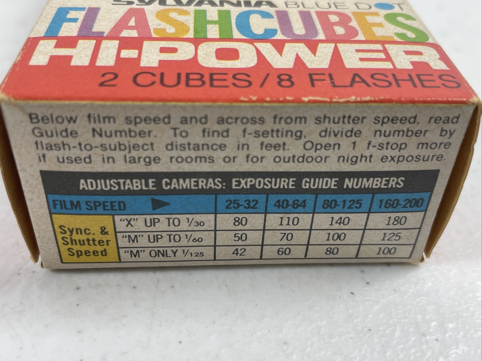 🔥 Sylvania Blue Dot FLASHCUBES (2 cubes/8 flashes) Hi-Power NOS