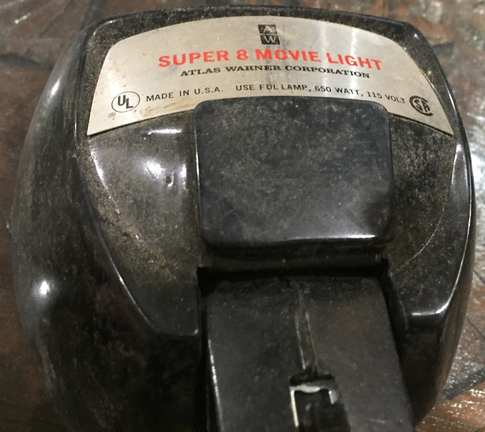 Super 8 movie camera light lamp Atlas Warner Corporation 650 watt 115 volt Works