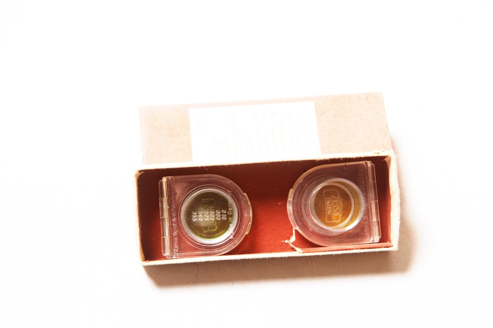 Zeiss Ikon 2 Contax Filters in Box Yellow and Green