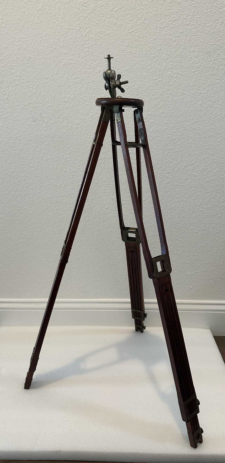 Antique Crown Tripod No. 1 Wood & Brass Folmer Graflex Corp Crown Rochester NY