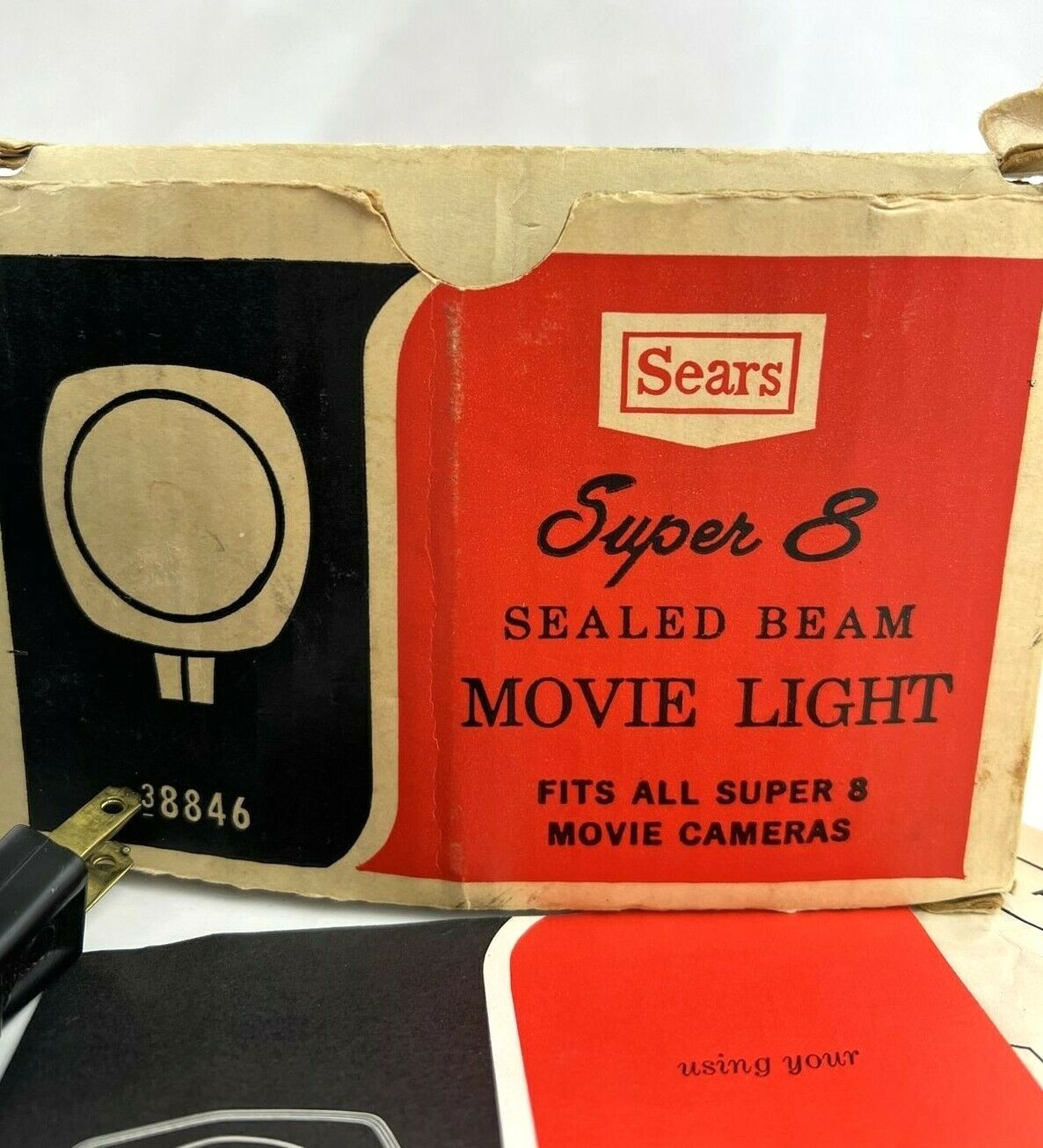 Vintage Sears Super 8 650 Watt Sealed Beam Movie Light Model 8846 w/ Box
