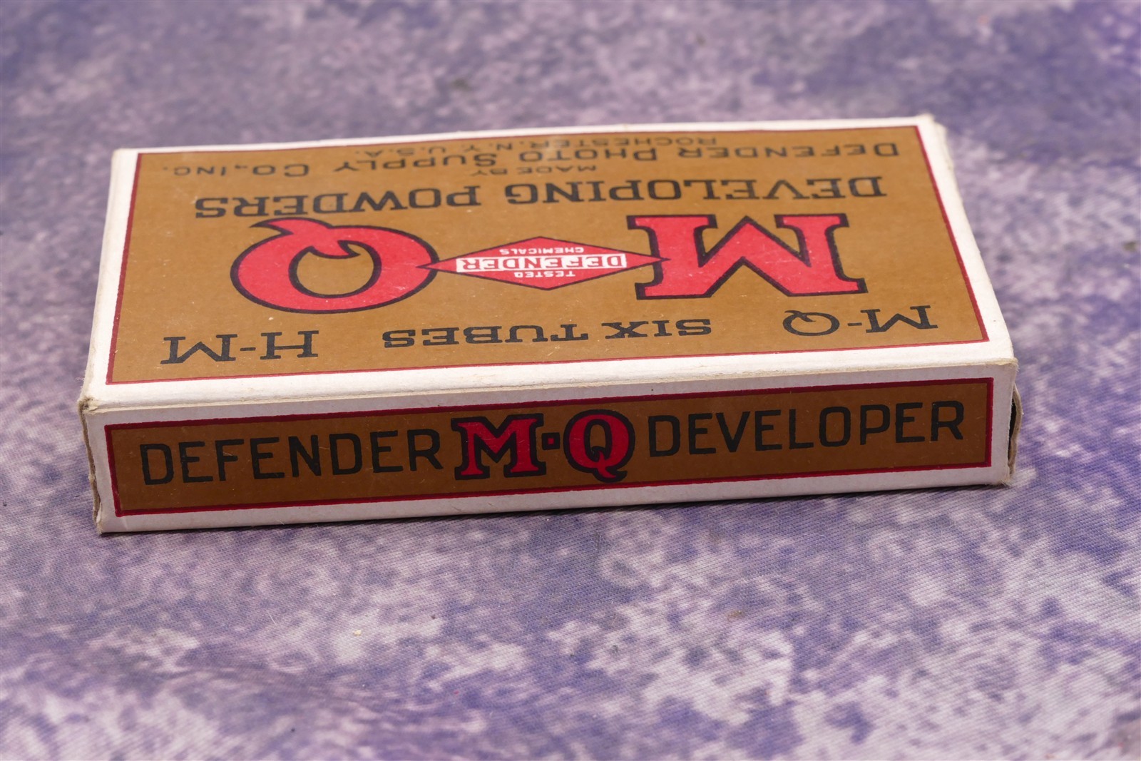 Defender Photo Supply, M-Q H-M Developing Powders. 3 tubes in Box For Display