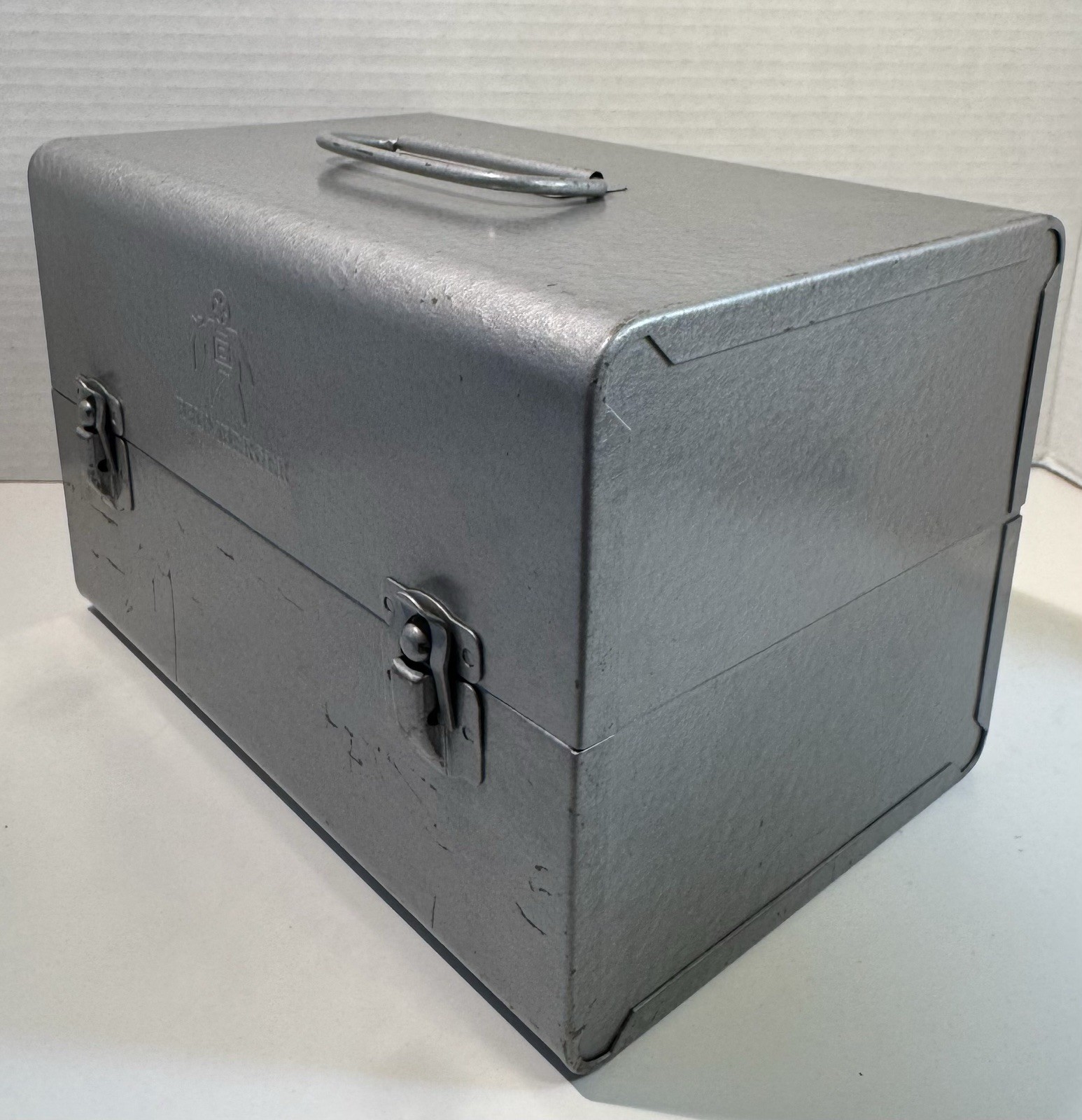Vintage Metal film reel storage case by Brumberger