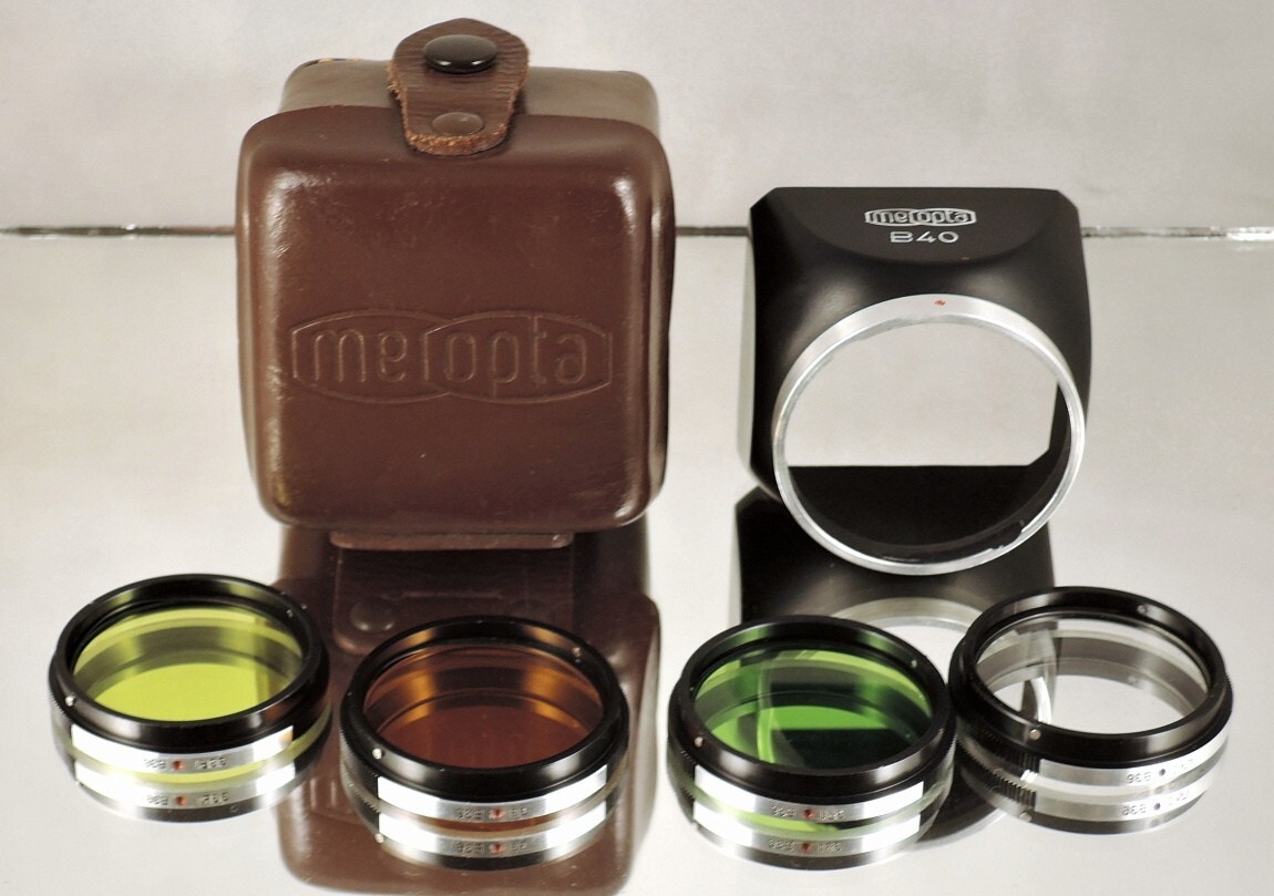 Flexaret MEOPTA RARE set Shade Hood B40 & Filters B36 Czechoslovakia Genuine