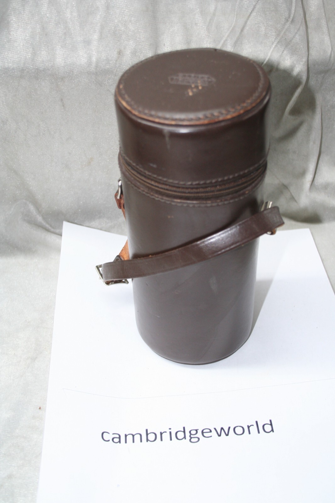 Leica E.Leitz NEW YORK LEATHER TOP GRADE COWHIDE BROWN #5 LENS CASE 8X31/2″