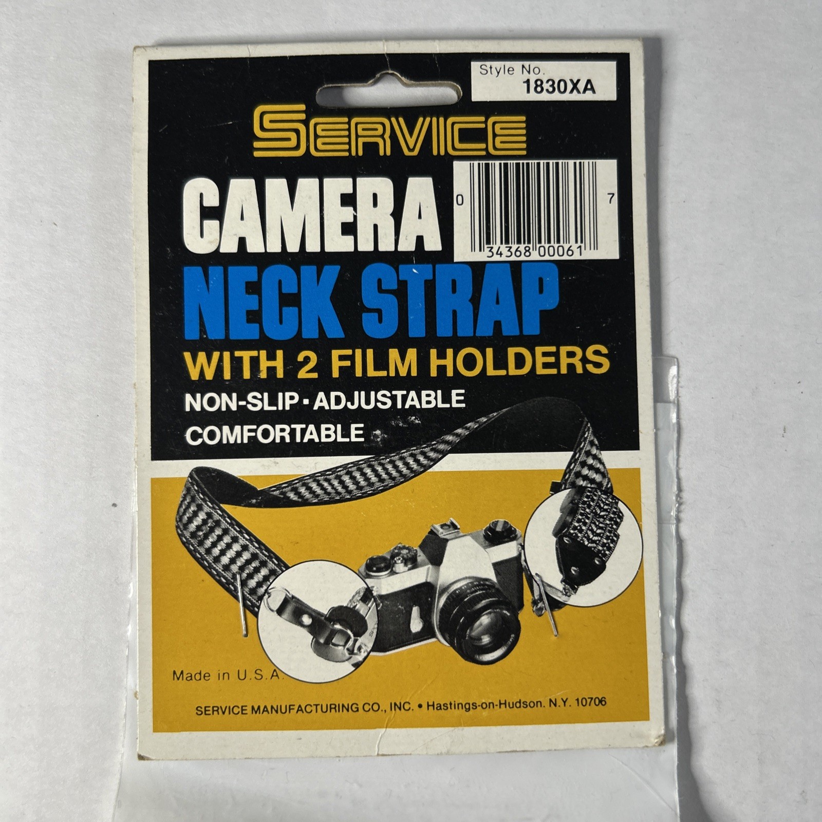 Vintage Blue Service Manufacturing 35mm Camera Neck Strap w/2 film holders – NEW