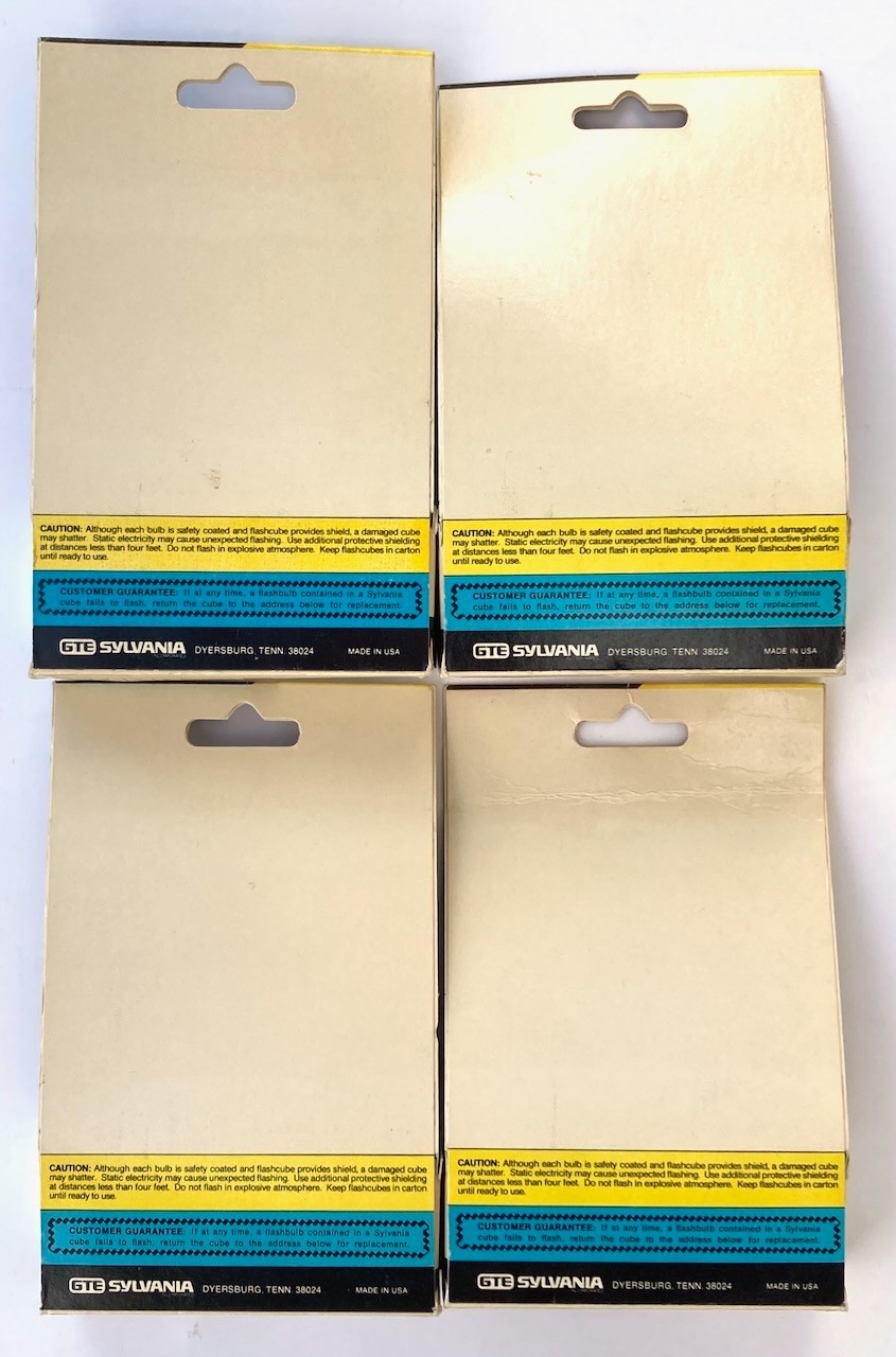 Lot of 4 three-packs – Sylvania FLASHCUBES Camera Flash -12 cubes, 36 FLASHES