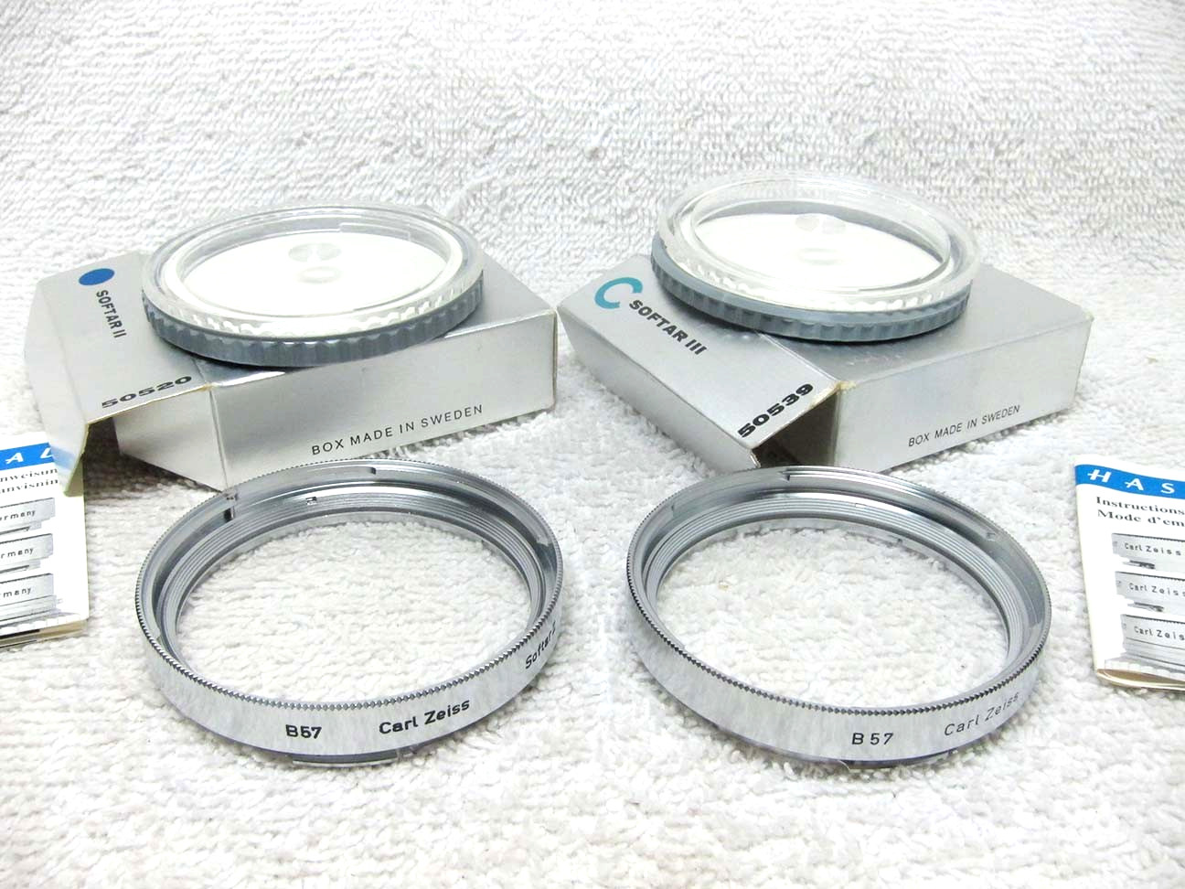 TWO Hasselblad/Zeiss 50/B57 SOFTAR II & III FILTERS. 80mm Planar. MINTY w/Box