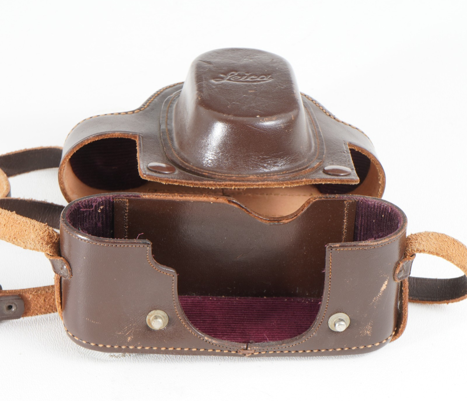 -LEICA EVERREADY LEATHER CASE EFGOO FOR LEICA IIIc and IIIF W/ VIOOH Finder