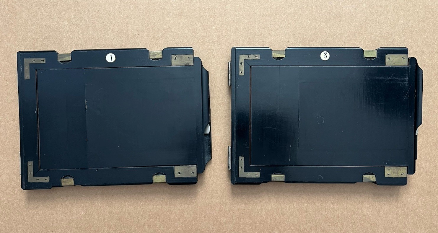 Two Black Vintage Wooden Film Plate Holder