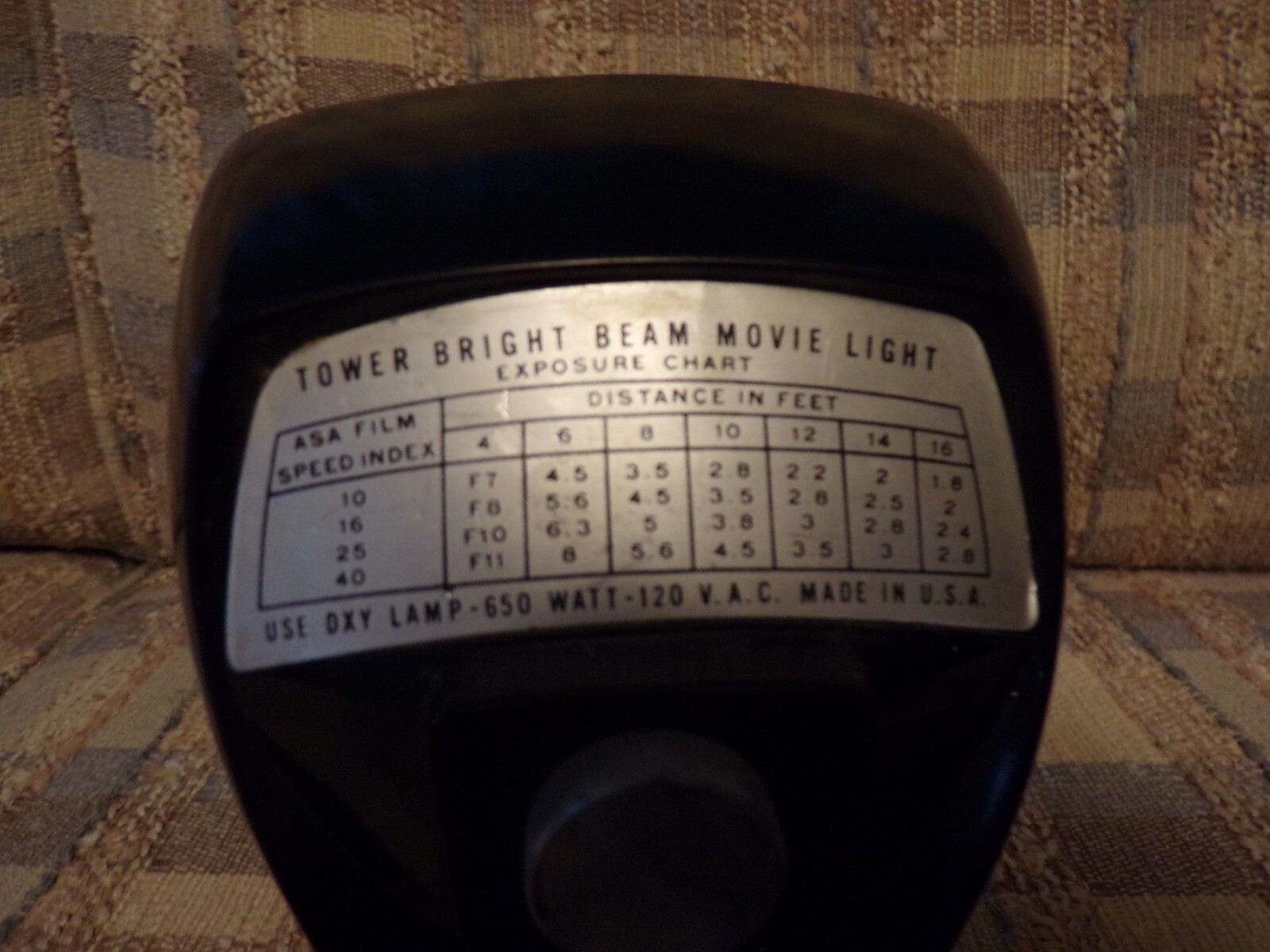 Vintage Tower Bright Beam Movie Camera Light – Works !