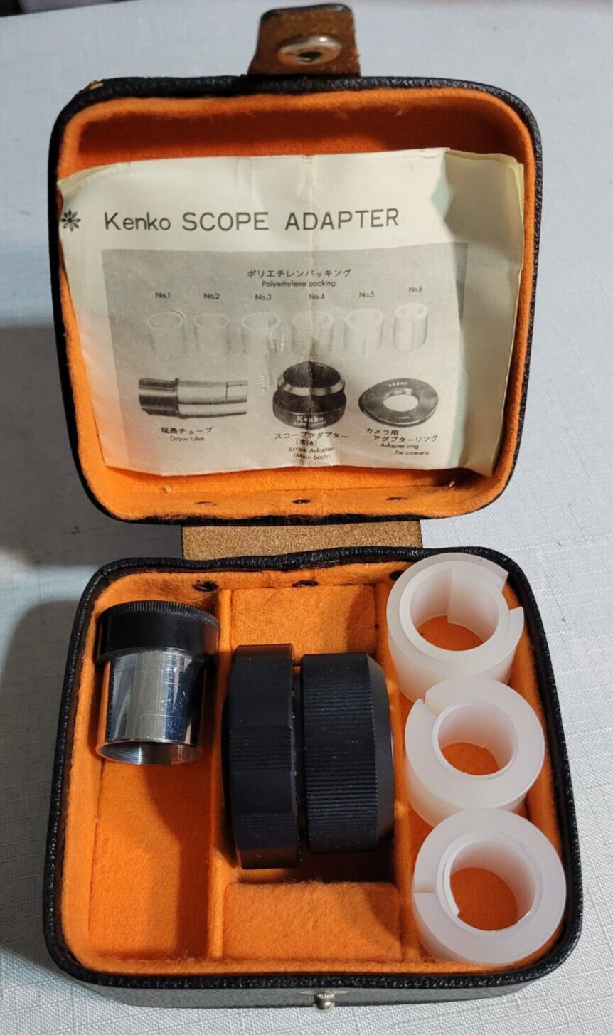 Kenko SCOPE Adapter lens attachment ~ Japan ~ Vintage Kit w/ Manual