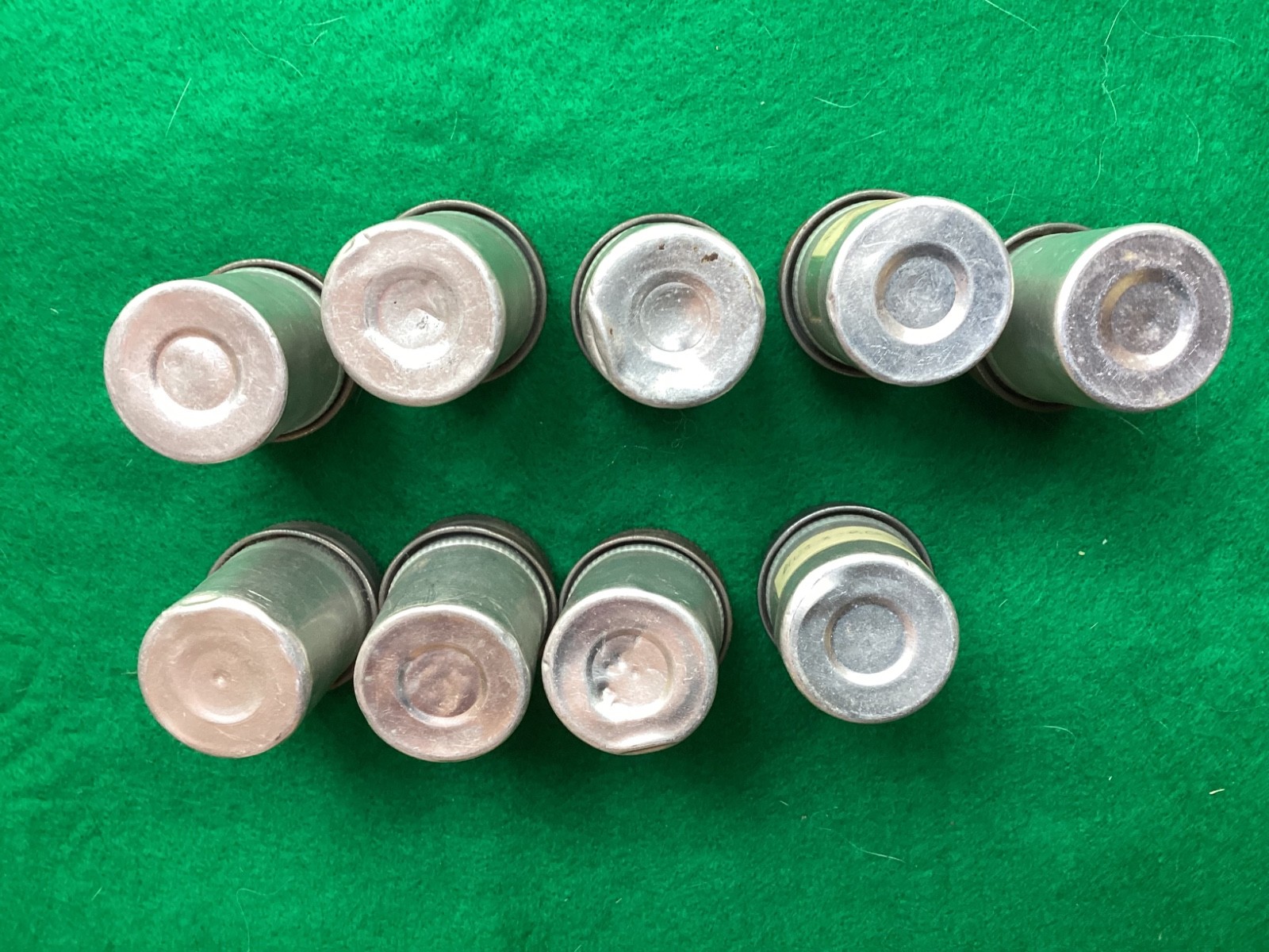 9 vintage Aluminum 35 mm Film Canisters w/ steel lids