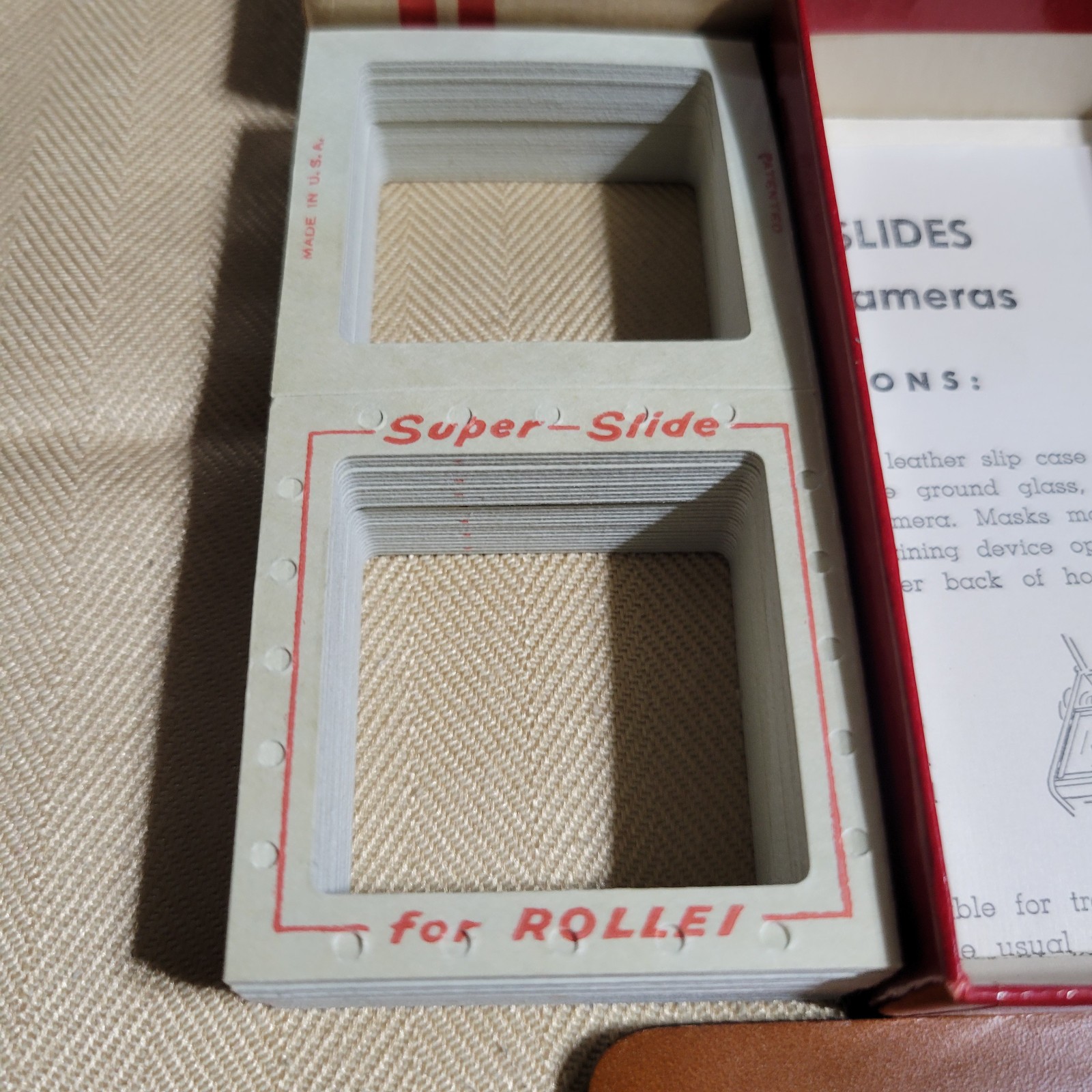 vtg 27 Super-Slides for Rollei Cameras Rolleiflex 2×2 85% greater picture area