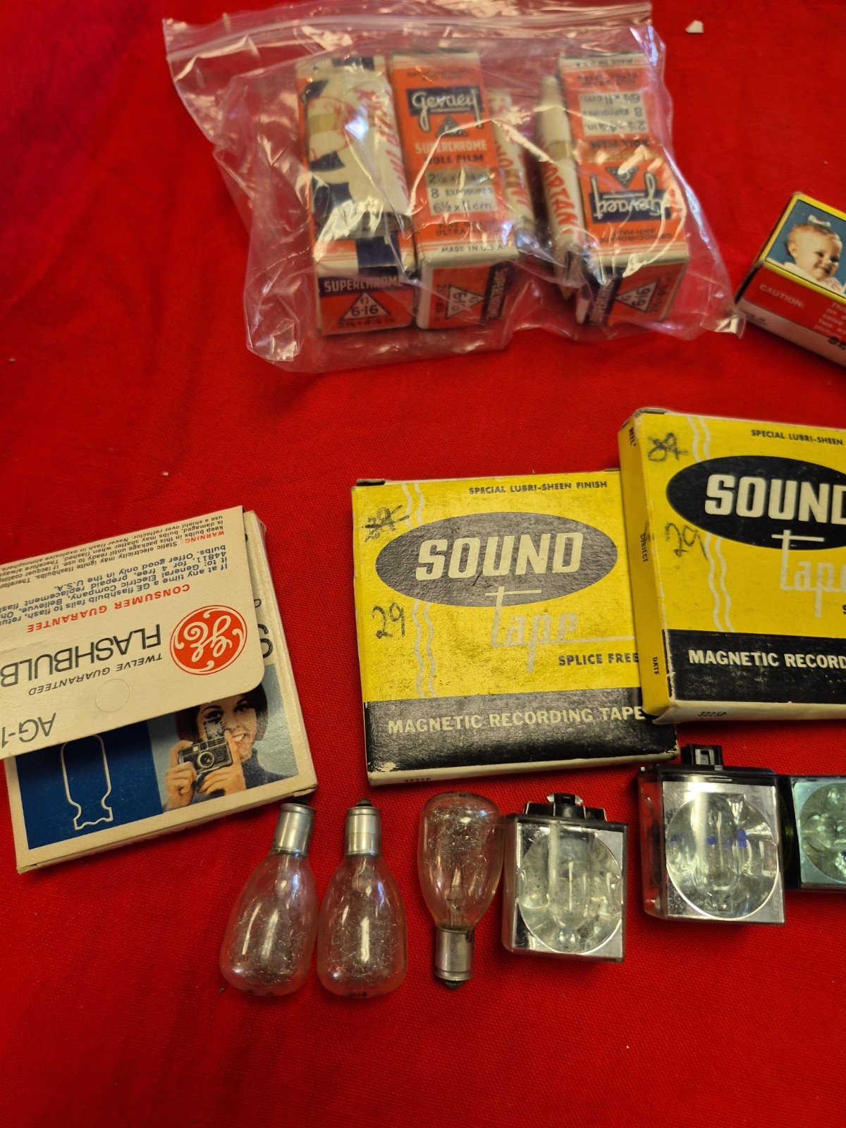 Lot Of Kodak And More Lot Of Film Bulbs Recording Tape