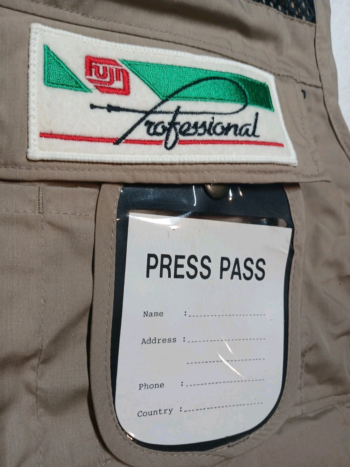 Vintage Fuji Film Professional Media Press Vest Photographer Korea 1980s Size L