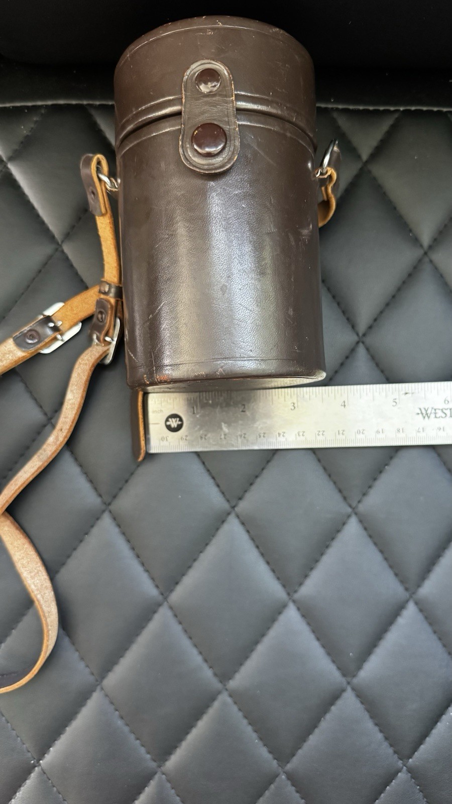 Vintage Nikon Tokyo Hard Leather Camera Lens Case Japan Original Shoulder Strap