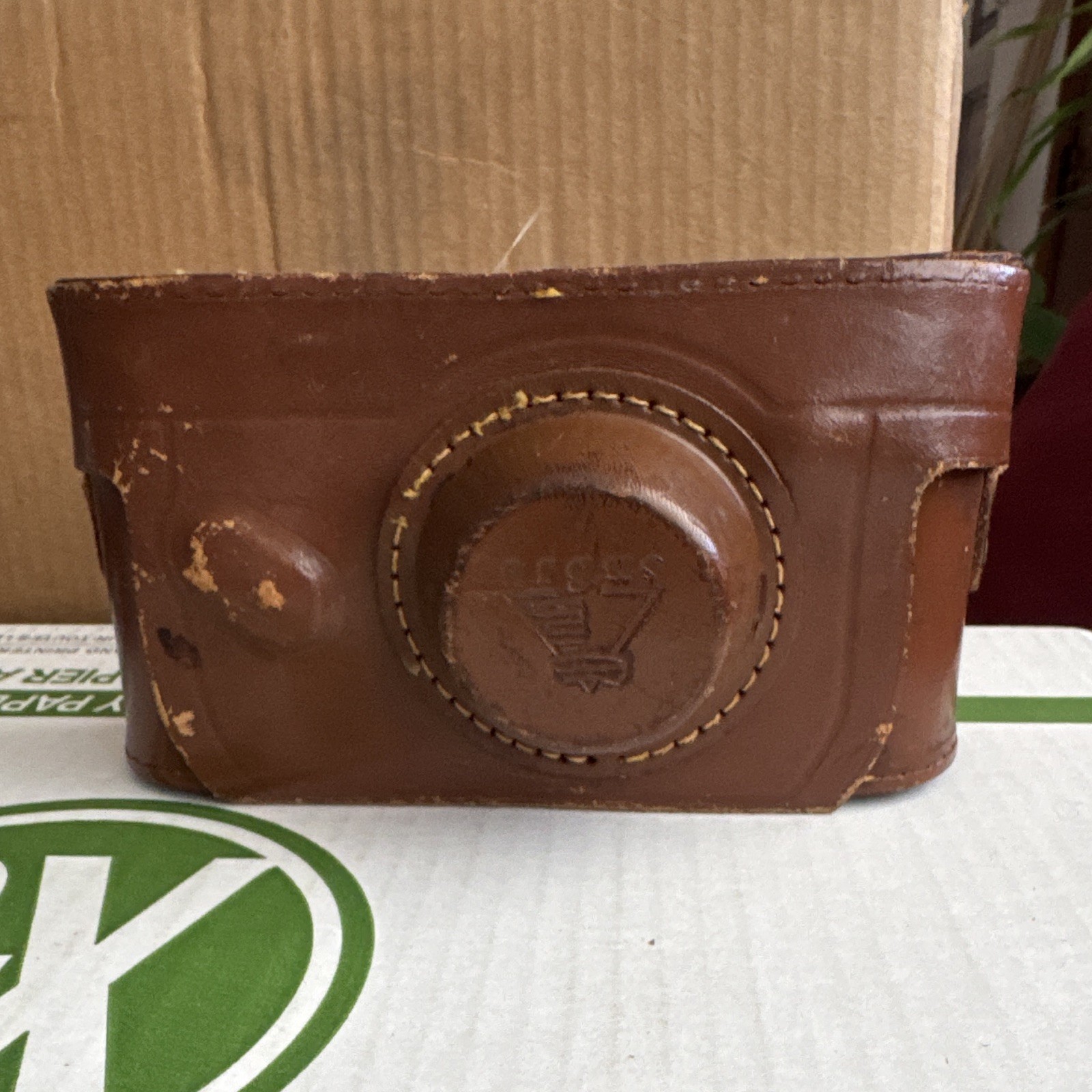 Zeiss Ikon Ikonta Camera Case Vintage Brown Leather Snap Closure