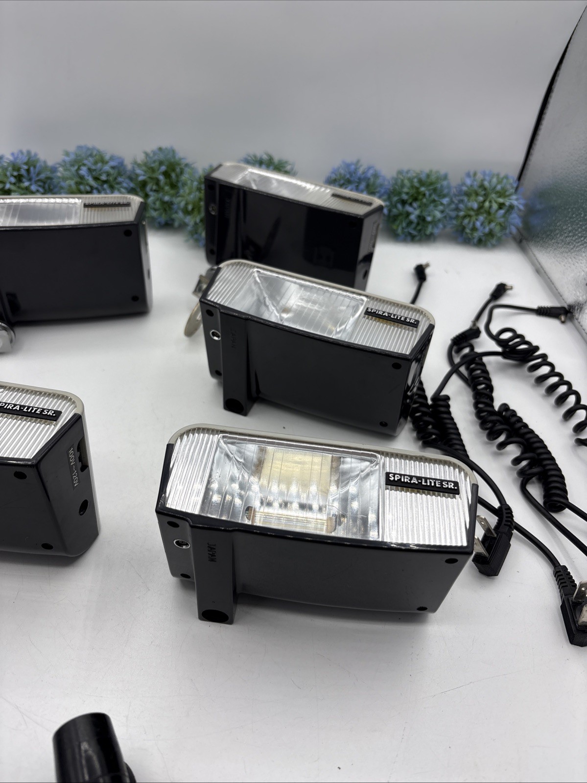 5 Vintage Spira-Lite SR Japan Photography Flash. WORKING