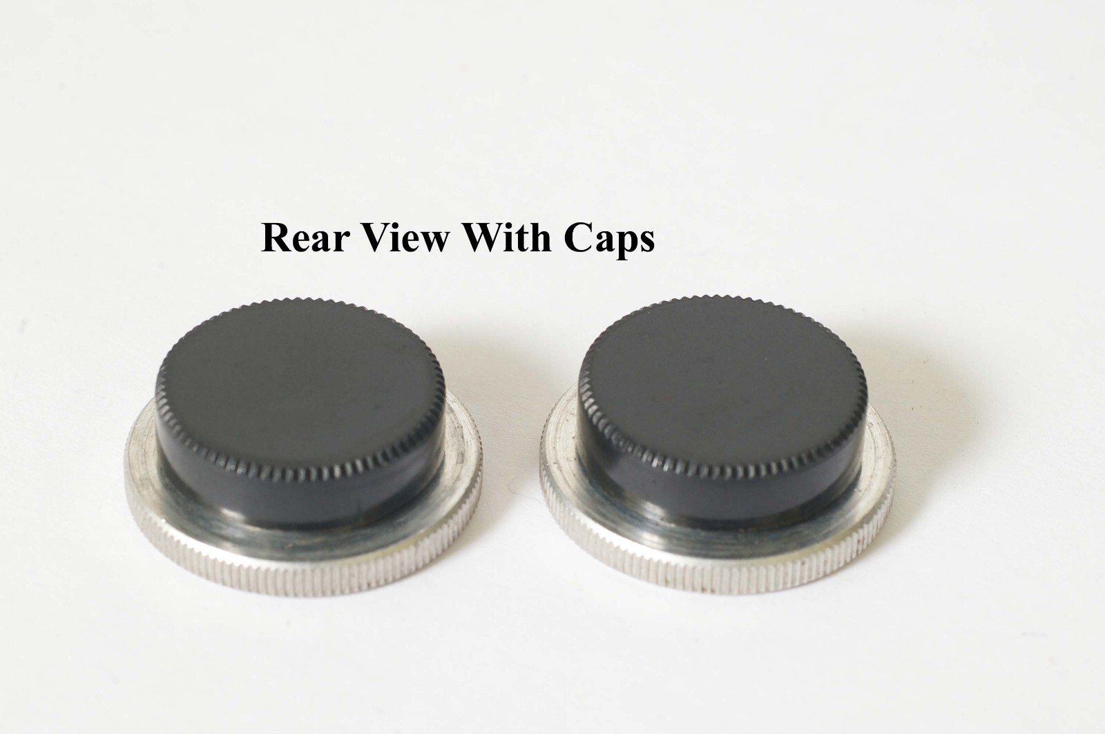 F93197~ Two Bolex 8mm Movie Camera Lens Mount Covers & Two Rear Caps