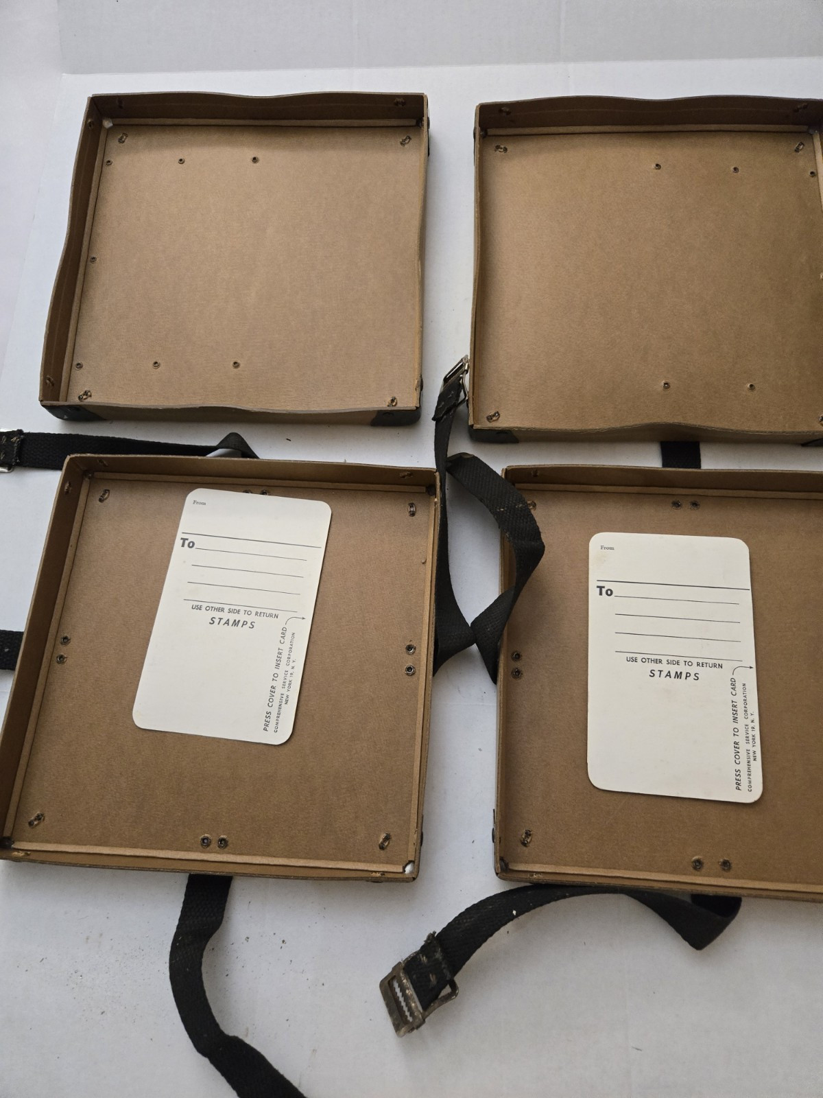 Vintage 10” Film Reel Mailers w/ Metal Buckles – Set of 2