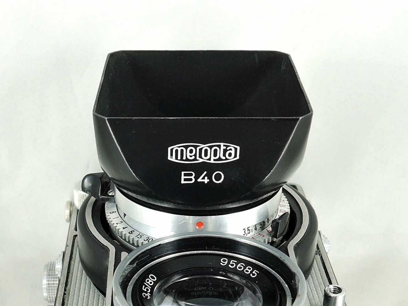 Shade hood Flexaret Meopta square bayonet B40 metal + Genuine box very nice