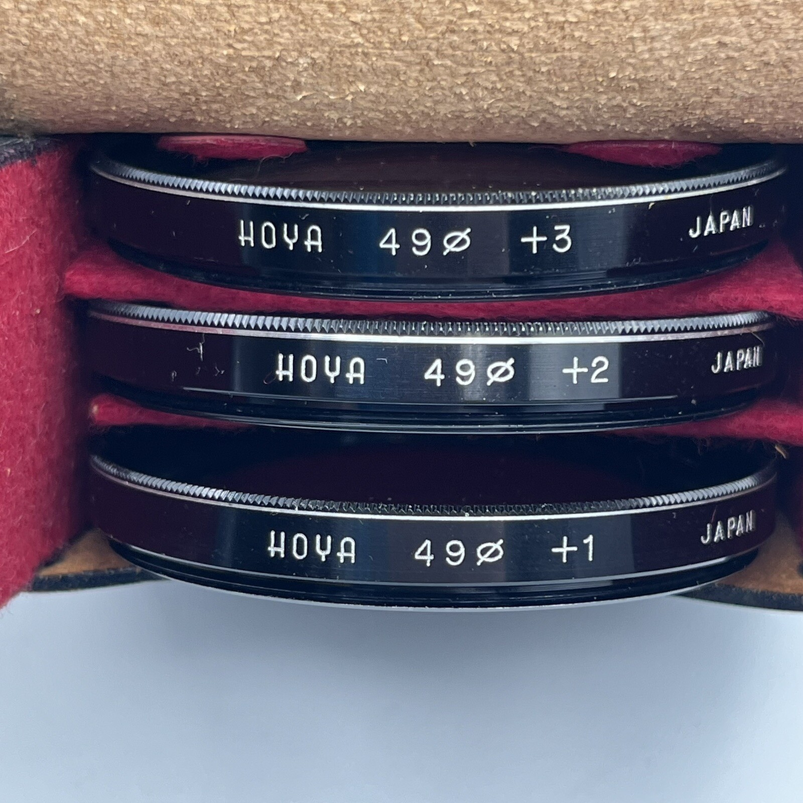 Hoya Close-Up Lens Filter Kit Set 49mm 49.0s +1 +2 +3 – With Case & Instructions