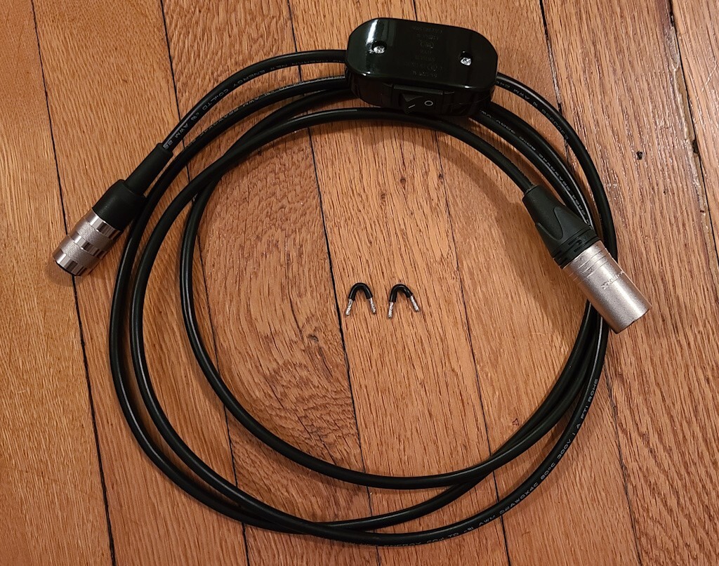 Bolex MST (6-pin) Power Cable w/ Switch, 4-pin XLR Male, ~2m (6.6ft)