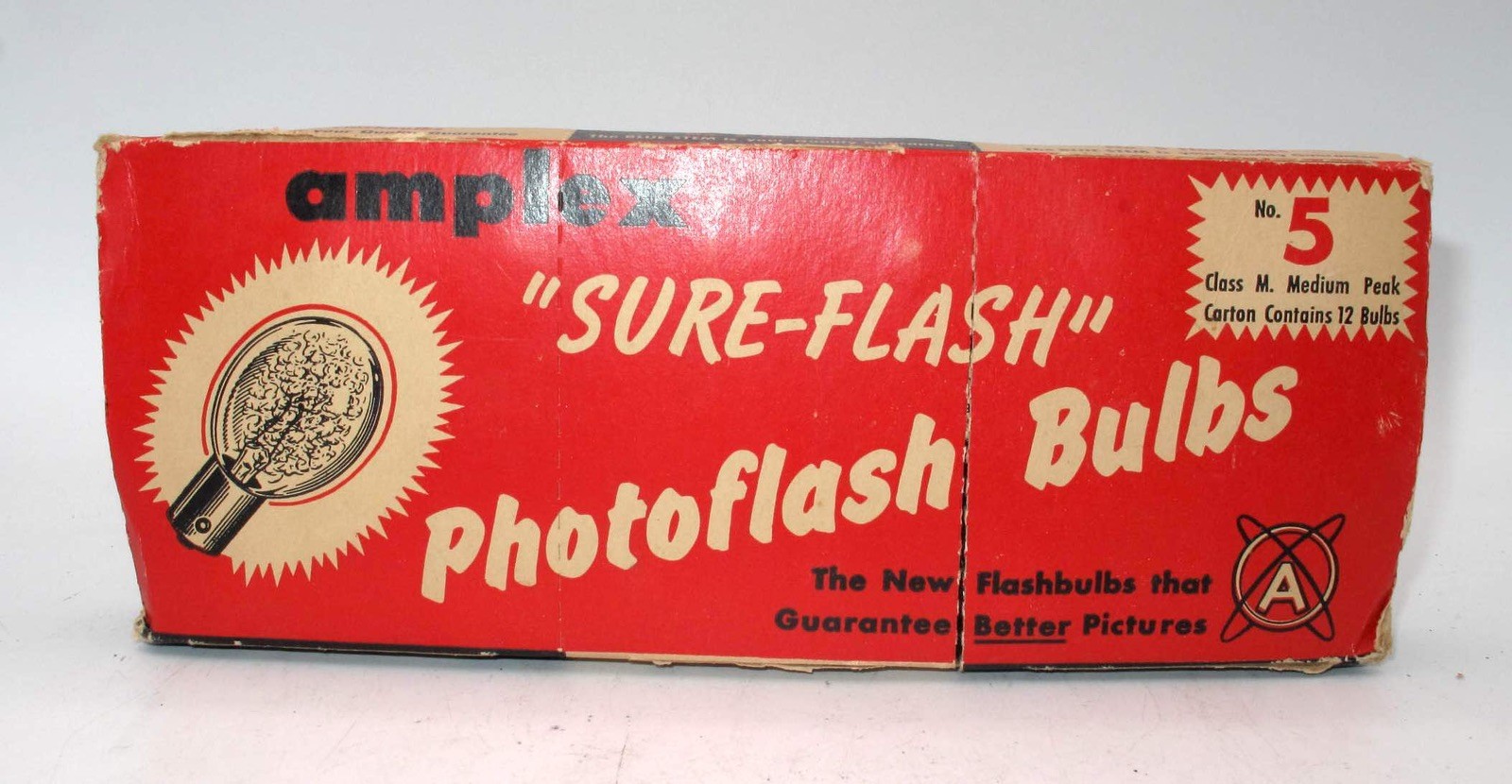*VINTAGE* AMPLEX #5 “SURE-FLASH” PHOTOFLASH BULB IN PACKAGE-CONTAINS 12 BULBS