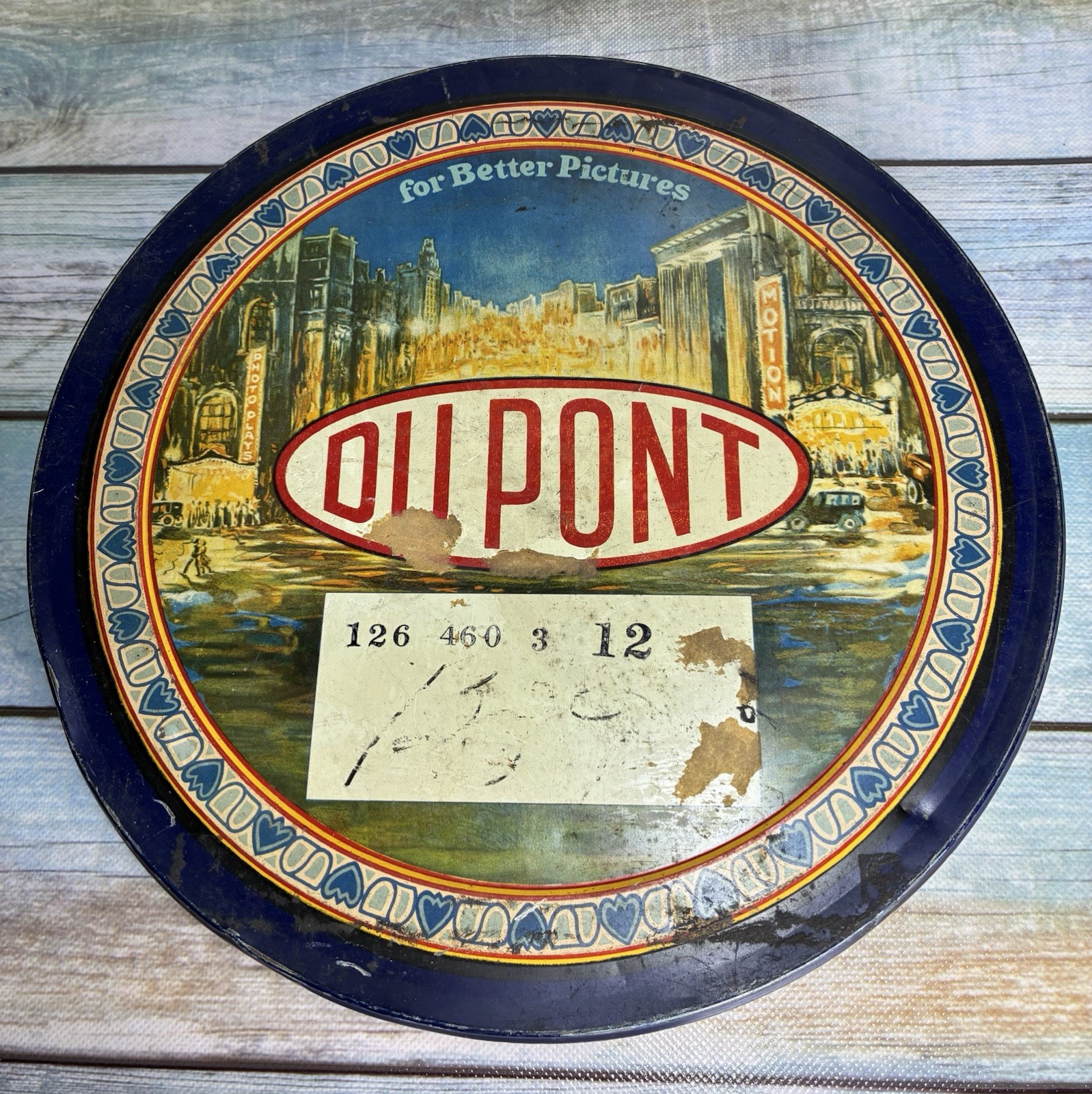 Vintage Early 1900’S DUPONT Movie Film Motion Picture Can Large 10 3/4″