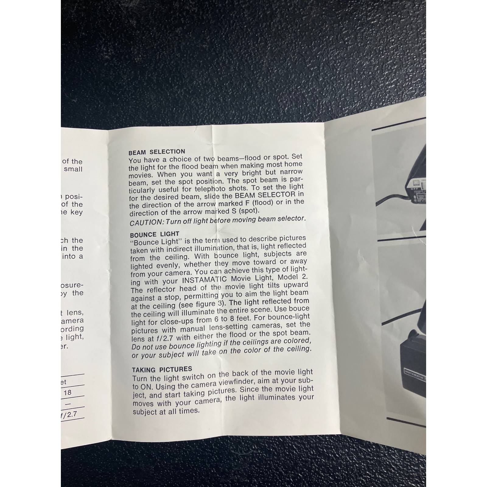 Kodak Instamatic Movie Light Model 2 Vintage Camera Accessory with Manual