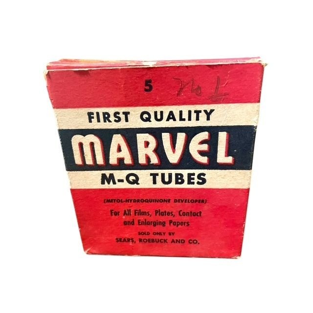 Marvel M-Q Tubes First Quality Film Developer Sears Roebuck and Co Box w 2 tubes