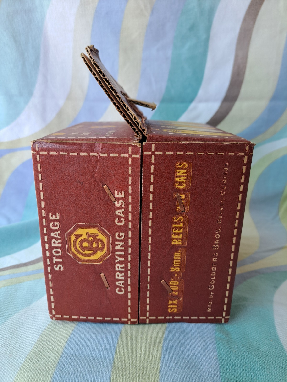 Vintage GOLDBERG BROTHERS 200′ 8mm Film Storage Cans 6 With Box & Stickers BIN30