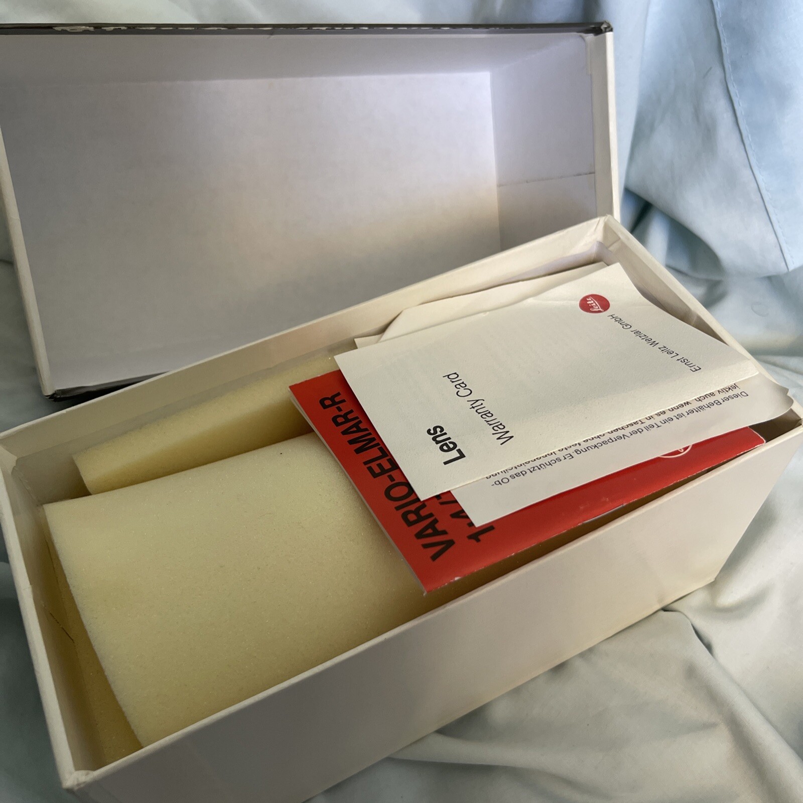 Leitz Leica VARIO ELMAR R 4 / 70-210 Empty Box With Manual Warranty Foam # 11246