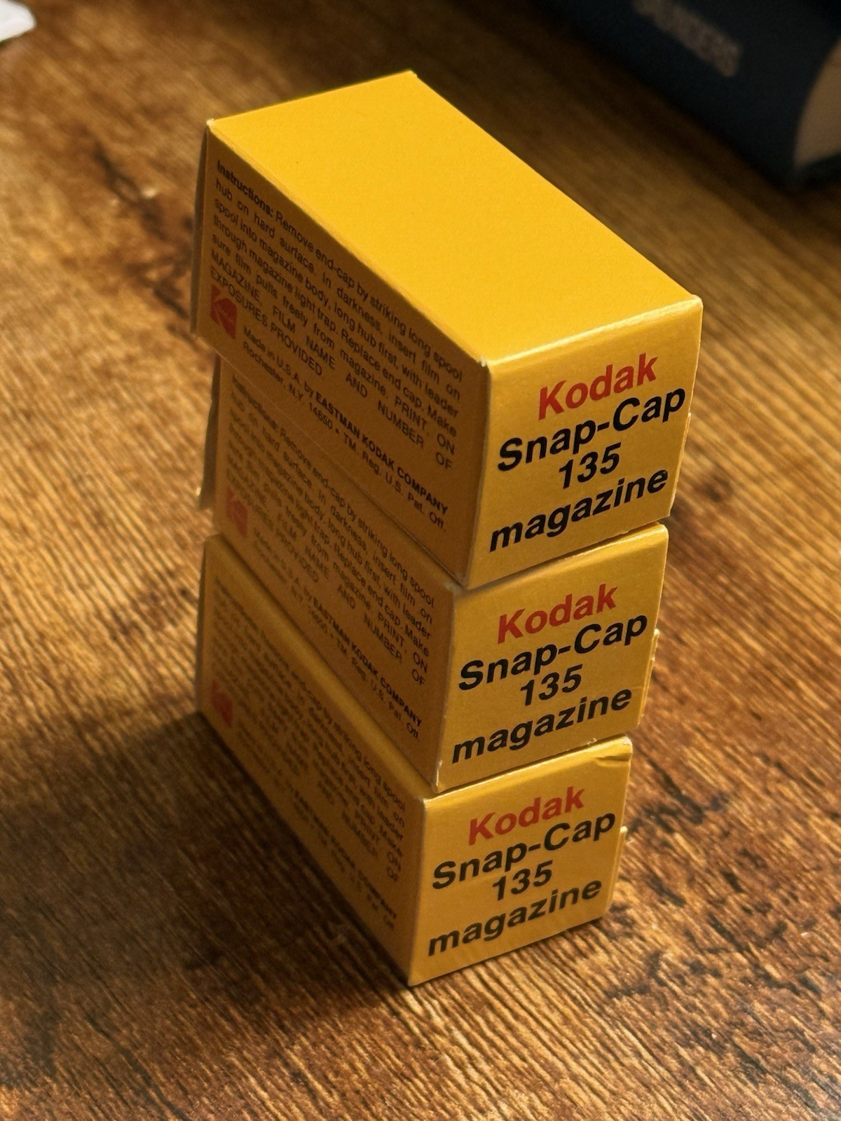 Lot of 3 Kodak Snap-Cap 135 Film Magazine New Old Stock SEALED