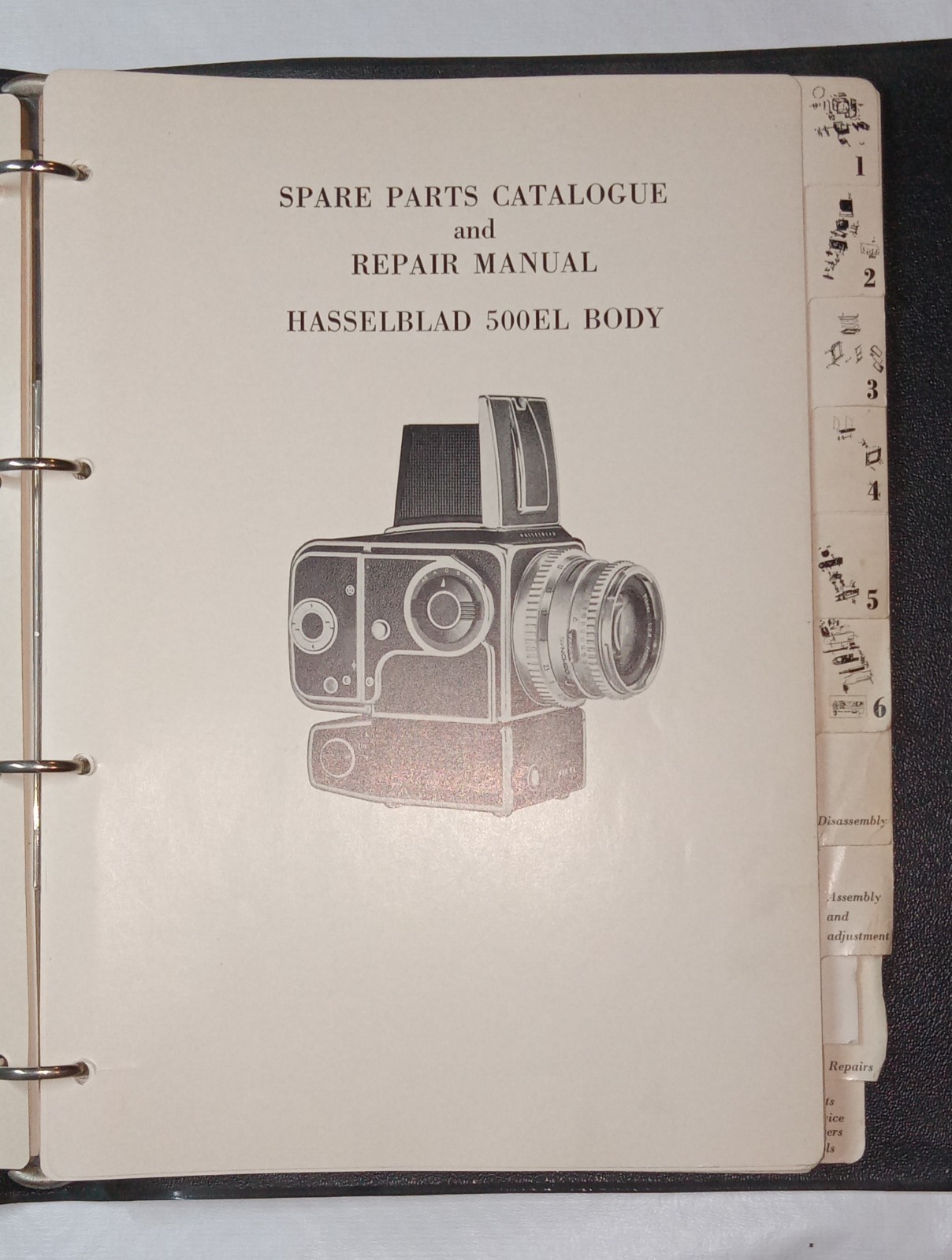 Original Hasselblad 500EL Body Spare Parts Catalog & Repair Manual #4124