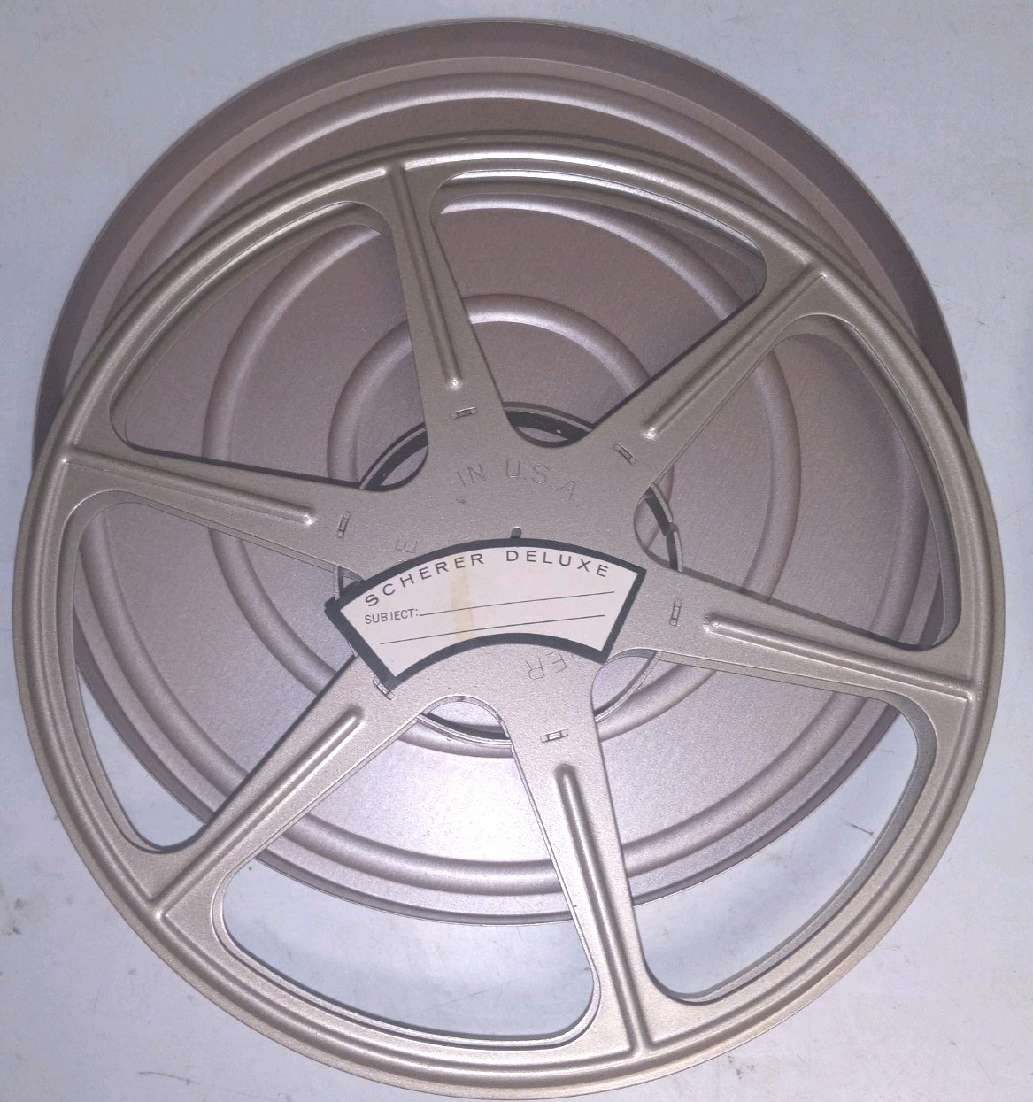 (4) Vintage Scherer 8mm 400 ft 7″ Film Reels W/Metal Cannisters Brown NEW IN BOX
