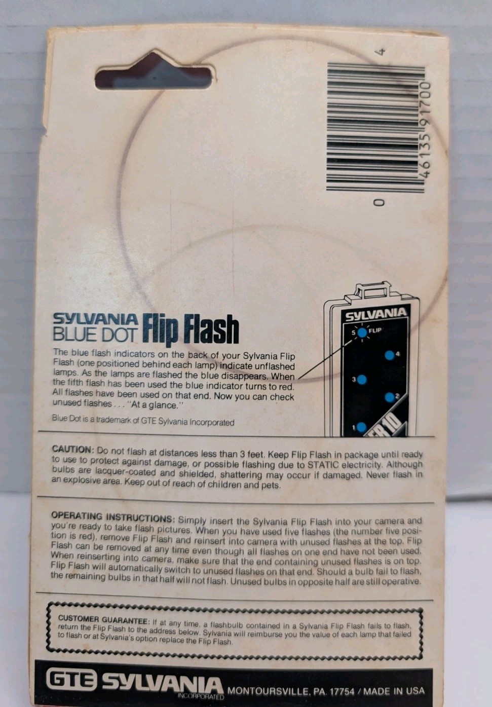 Sylvania Blue Dot Flip Flash Super 10 Flashes | NOS, For Flipflash Cameras