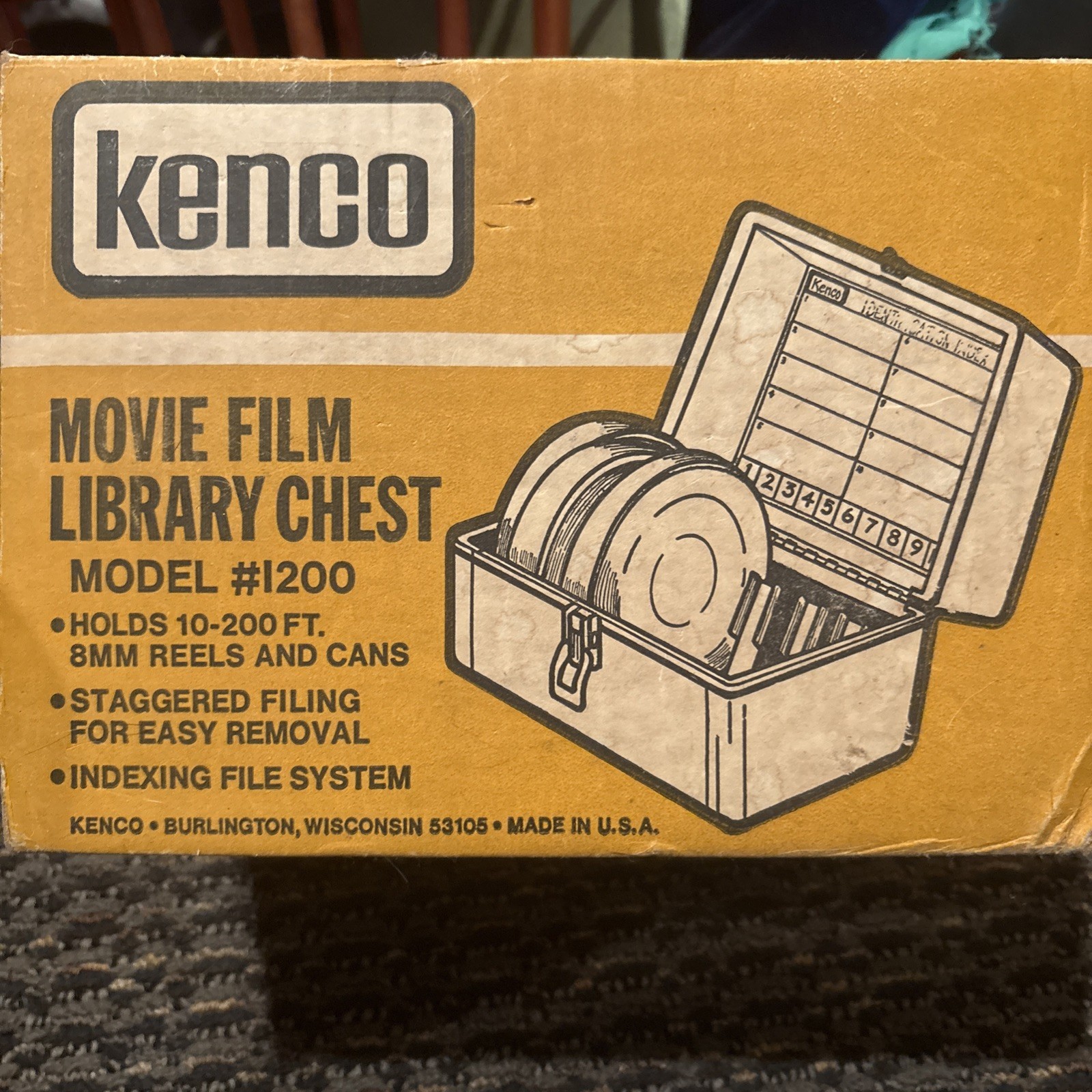 Vintage Kenco Movie Film Library Chest New Old Stock