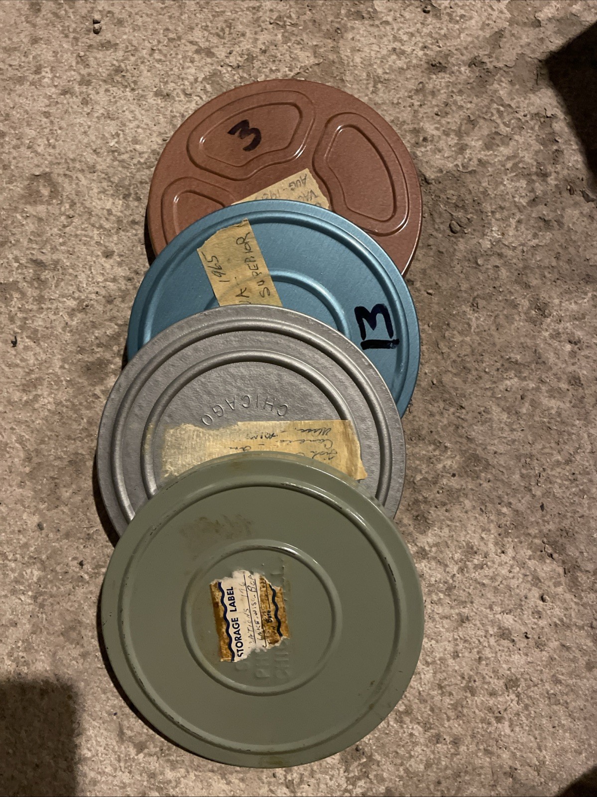 Vintage Film Reels Canisters 8mm 5 inches movie room – 4