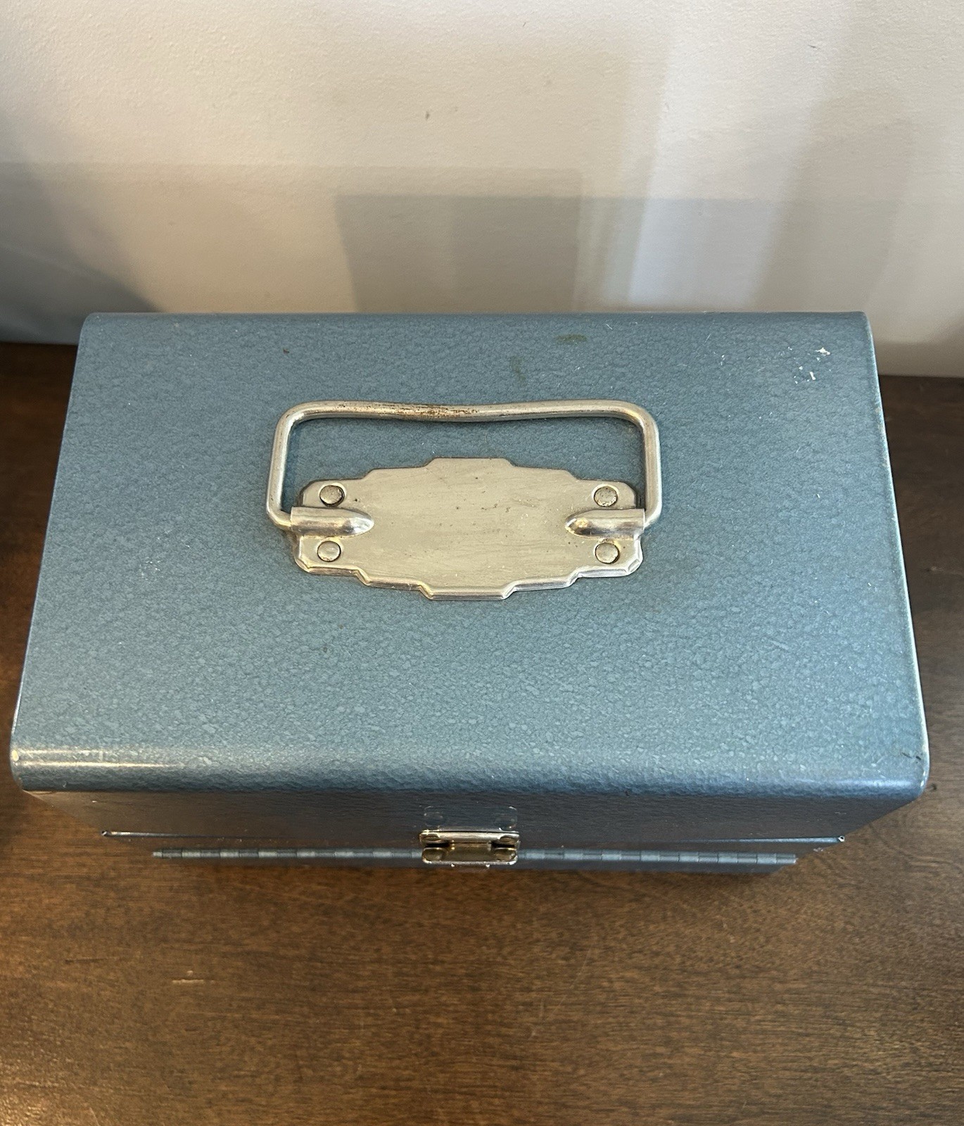Vintage Logan Super 8mm Film Blue Metal Storage Box Case Holds 12 Reel Slots GUC