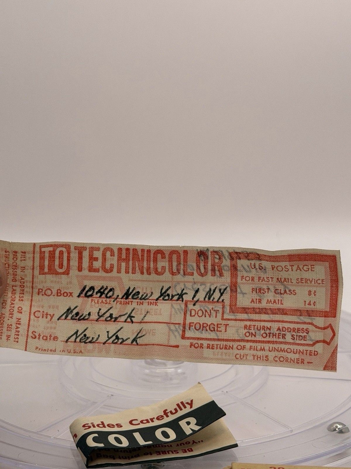 Vintage Technicolor 35mm 20 Exposure Prepaid Film Processing Mailer & Box