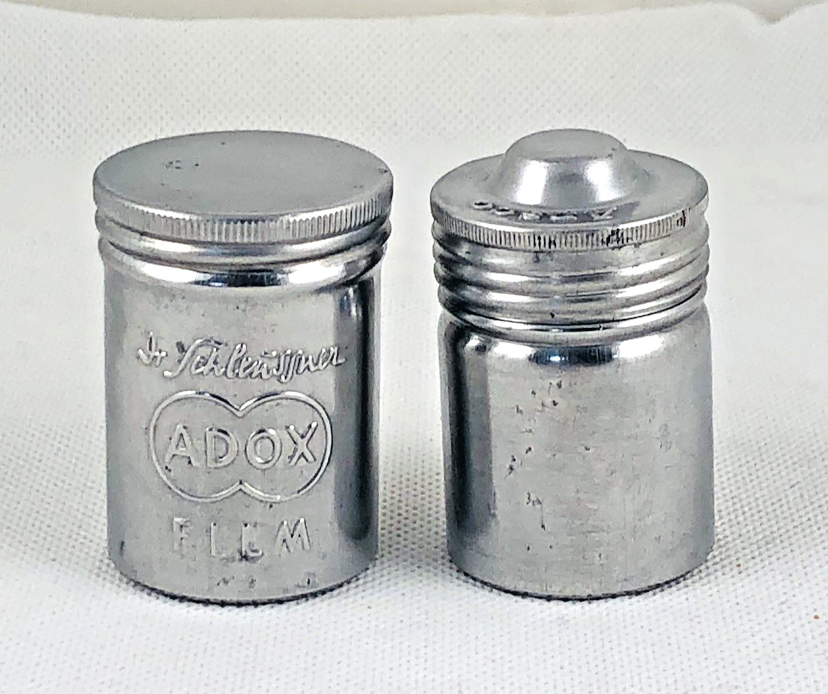 Vintage 35mm Adox and Ansco Aluminum Screw Top Film Canisters
