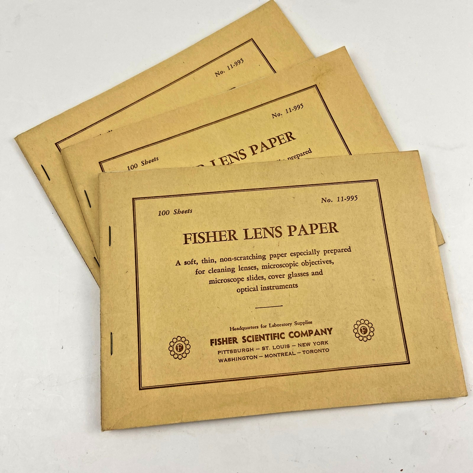 Vintage Fisher Lens Paper No. 11-995 – 100 Sheets Optical Cleaning – Lot of 3