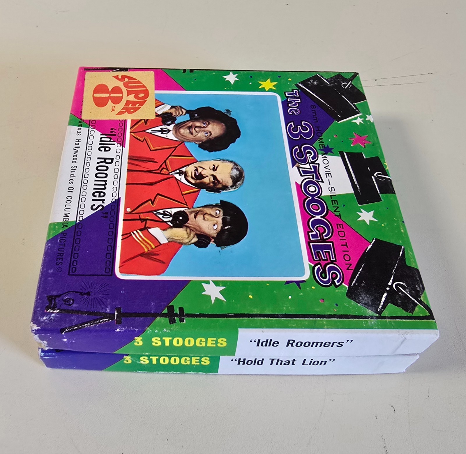 Vintage The Three 3 Stooges “Idle Roomers” + “Hold That Lion” 8mm Movie LOT-2