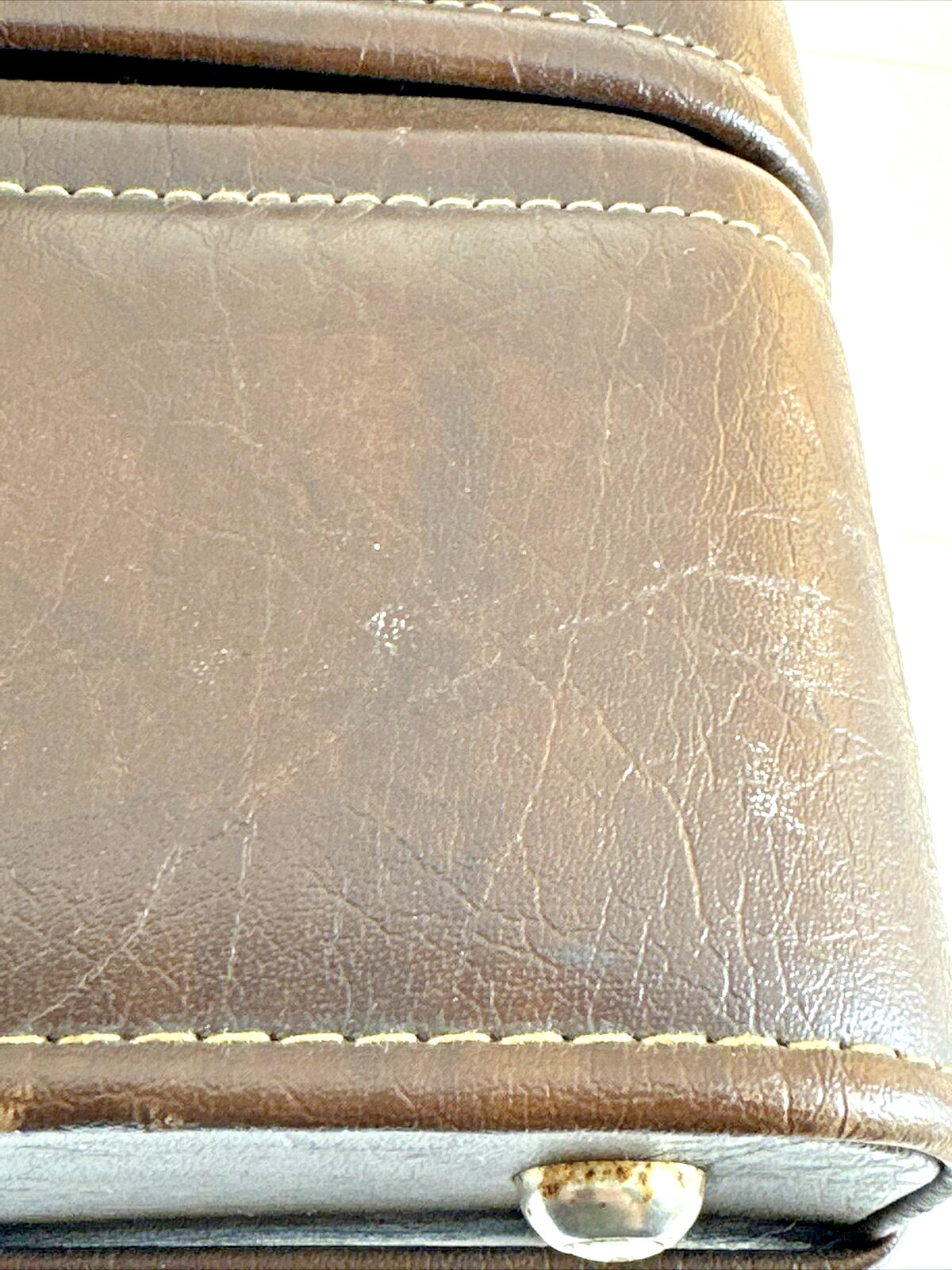 Vintage Brown Leather Camera Case, 1970s, Buckle Closure, Italy, used (BB2)