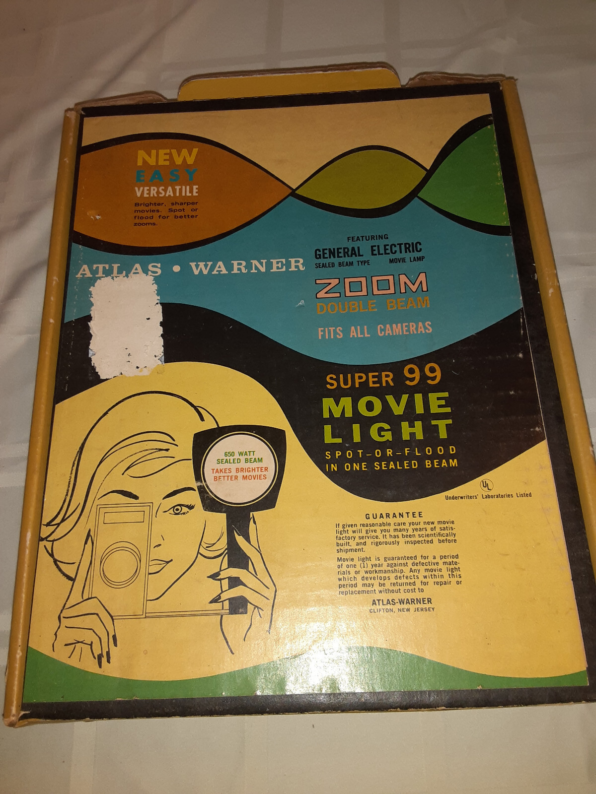 1960s GENERAL ELECTRIC SUPER 99 MOVIE SPOT LIGHT fits all cameras DOUBLE BEAM