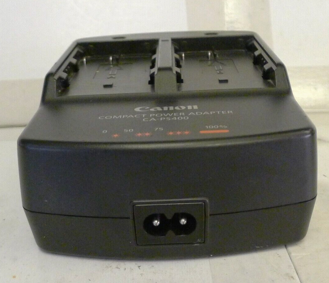Canon Compact Power Adapter & Dual Battery Charger CA-PS400 w/ Power Cord-TESTED