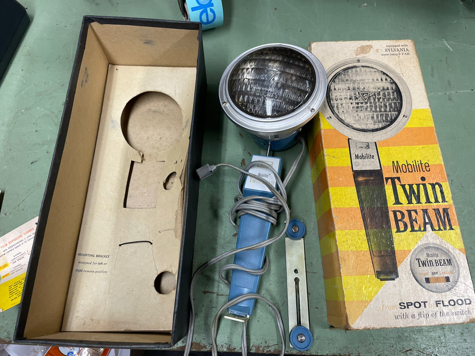 Twin Beam Light Vintage Works With Box Mobilite Spot Light Electric