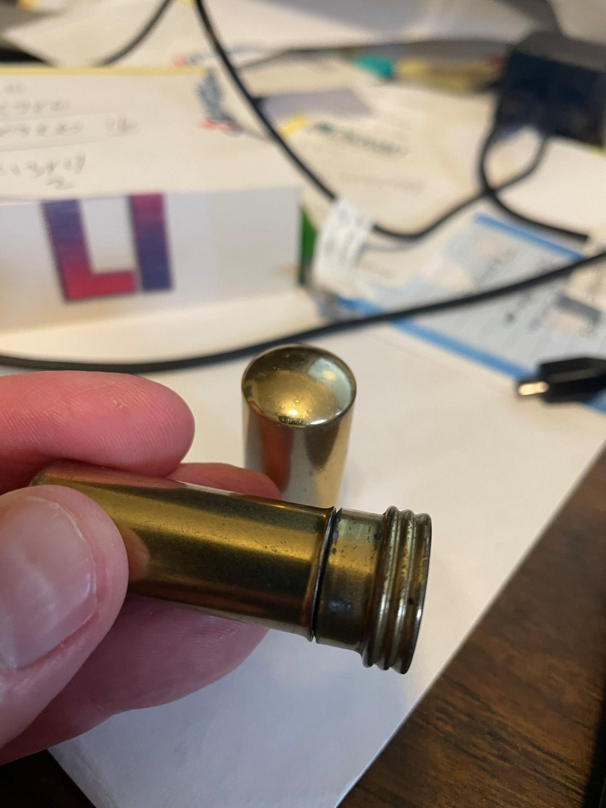 Vintage Brass Retractable Camera Lens Brush 2 in. Lipstick Style Very Nice!